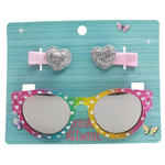 TnT Drop3 Sunglasses & Clip Set Gradient Heart