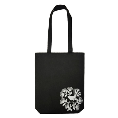 Tote Bag Felt NZ Fantail Black