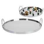 Tray with Handles Round Mirrored 30cm