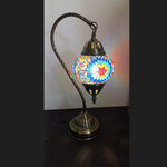 Turkish Mosaic Swan Neck Lamp - Multi Coloured Flower Mosaic