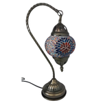 Turkish Mosaic Swan Neck Lamp - Multi Coloured Flower Mosaic