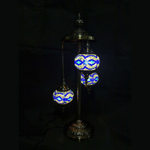 Turkish Mosaic Lamp - 3 Tier Blue-Yellow-White Diamond Mosaic