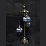 Turkish Mosaic Lamp - 3 Tier Blue-Yellow-White Diamond Mosaic