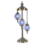 Turkish Mosaic Lamp - 3 Tier Blue & White Flower Mosaic