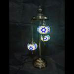 Turkish Mosaic Lamp - 3 Tier Blue & White Star Mosaic