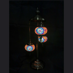 Turkish Mosaic Lamp - 3 Tier Multi-Coloured Blue Flower Burst