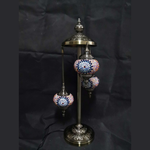 Turkish Mosaic Lamp - 3 Tier Multi-Coloured Blue Flower Burst