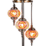 Turkish Mosaic Lamp - 3 Tier Red & Yellow Flower Brust