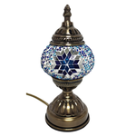 Turkish Mosaic Lamp - Blues & Gold Flower