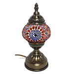 Turkish Mosaic Lamp - Oranges & Blues Flower