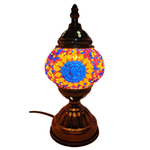 Turkish Mosaic Lamp - Oranges & Blues Flower