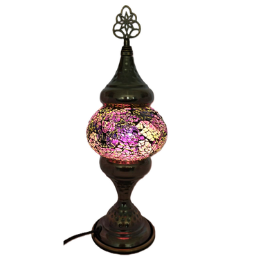 Turkish Mosaic Lamp - Purple & Cream