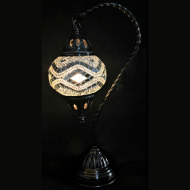 Turkish Mosaic Lamp Swan Neck White