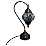 Turkish Lamp Swan Neck - Blue & White Mosaic