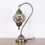 Turkish Lamp Swan Neck Lamp - Multi Coloured Mosaic Star