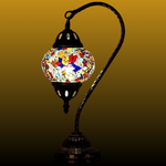 Turkish Lamp Swan Neck Lamp - Multi Coloured Mosaic Star