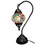 Turkish Mosaic Swan Neck Lamp - Multicolour Flower