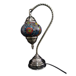 Turkish Mosaic Swan Neck Lamp - Multicolour Flower