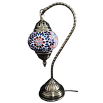 Turkish Mosaic Swan Neck Lamp - Multicolour Flower Burst