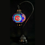 Turkish Mosaic Swan Neck Lamp - Multicolour Flower Burst