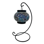 Turkish Mosaic Tealight Holder- Hanging Purple & Blue