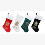 Velvet Stocking Foil Present Lrg 55cm Asst