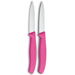 Victorinox Paring Knife 2pc Set Straight 8cm - Pink