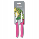 Victorinox Paring Knife 2pc Set Wavy 8cm - Pink
