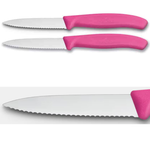 Victorinox Paring Knife 2pc Set Wavy 8cm - Pink