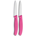 Victorinox Paring Knife 2pc Set Wavy 8cm - Pink
