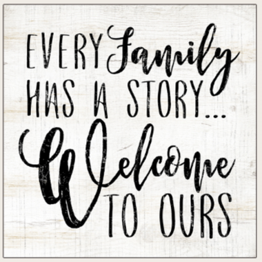 Wall Art - Every Family Has a Story (MDF) 40 x 40cm