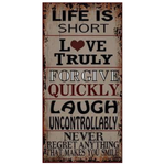 Wall Art - Life is Short (MDF) 30x 60cm
