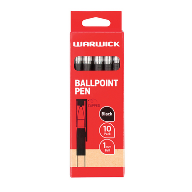 Warwick Pen Capped - Black 10pk