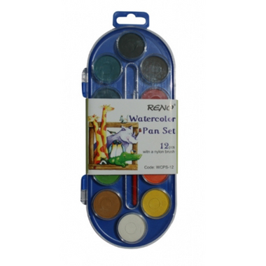 Water Colour Palette Set - 12 Colours with Paint Brush
