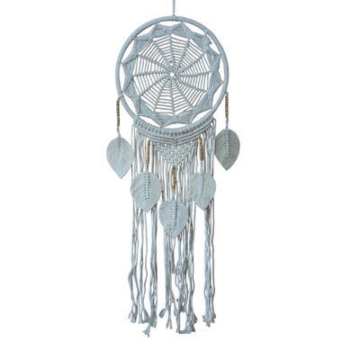 White Web 5 Leaf Dreamcatcher 32cm