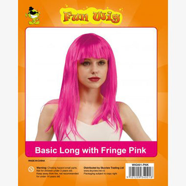 Wig Pink Long with Fringe