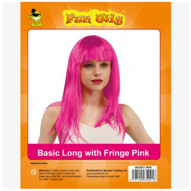Wig Pink Long with Fringe