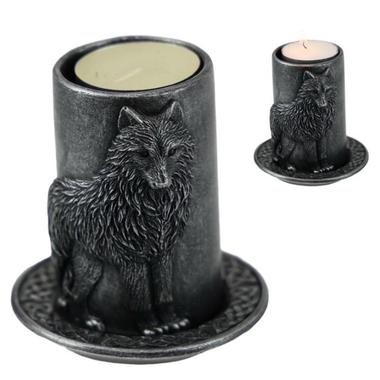 Wolf Candle Holder with Plate