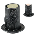 Wolf Candle Holder with Plate