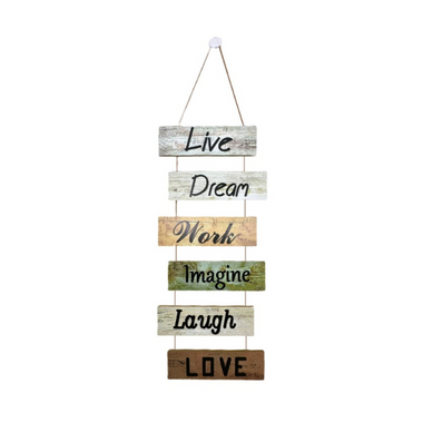 Wood Wall Hanging -  Live Dream