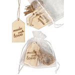 Wooden Engraved Tags - Made with Love 6pk