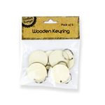 Wooden Keyring 6pc