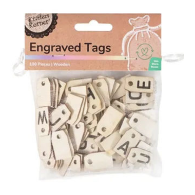 Wooden Letter Tags 100pk