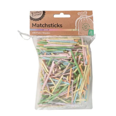 Wooden Matchsticks Pastel 400pk