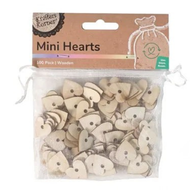 Wooden Mini Heart 100pk