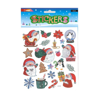 Xmas Stickers Santa and Friends 15 x 17cm