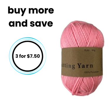 Yarn 80gms 100% Polyester - Baby Pink