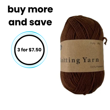 Yarn 80gms 100% Polyester - Brown