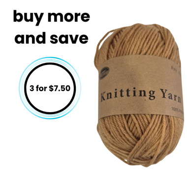 Yarn 80gms 100% Polyester - Golden Brown