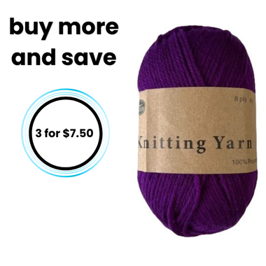 Yarn 80gms 100% Polyester - Purple